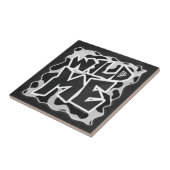 Wild Me Koe Black en White Tegeltje (Zijkant)