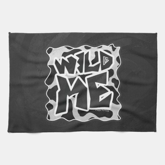 Wild Me Koe Black en White Theedoek (Horizontaal)