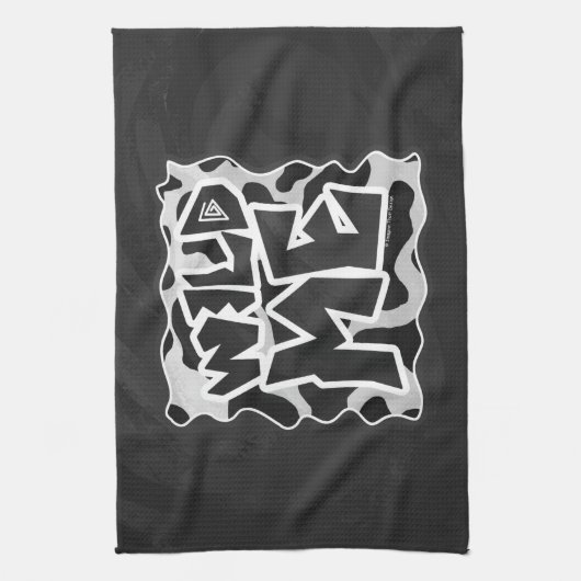 Wild Me Koe Black en White Theedoek (Verticaal)