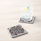 Wild me Koe Brown en White Print Bier Onderzetter (Rechterzijde)