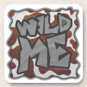 Wild me Koe Brown en White Print Bier Onderzetter (Voorkant)