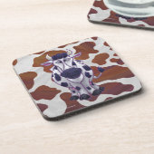 Wild me Koe Brown en White Print Bier Onderzetter (Linkerzijde)