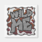 Wild me Koe Brown en White Print Magneet (Voorkant)