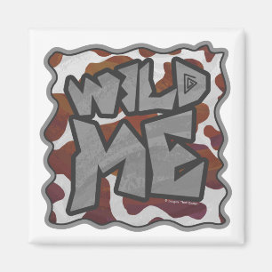Wild me Koe Brown en White Print Magneet