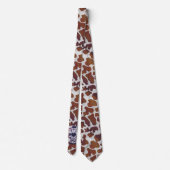Wild me Koe Brown en White Print Stropdas (Achterkant)