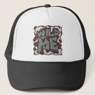 Wild me Koe Brown en White Print Trucker Pet