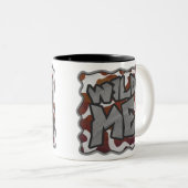 Wild me Koe Brown en White Print Tweekleurige Koffiemok (Voorkant rechts)