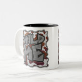 Wild me Koe Brown en White Print Tweekleurige Koffiemok (Voorkant links)