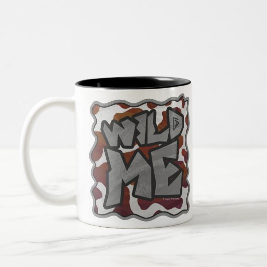 Wild me Koe Brown en White Print Tweekleurige Koffiemok (Links)