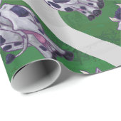 Wild me Koe Groene en Witte Druk Cadeaupapier (Rol Hoek)