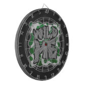 Wild me Koe Groene en Witte Druk Dartbord (Voorkant Links)