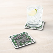 Wild me Koe Groene en Witte Druk Drankjes Onderzetter (Rechterzijde)