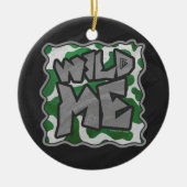 Wild me Koe Groene en Witte Druk Keramisch Ornament (Voorkant)