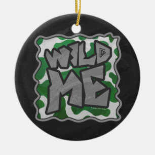 Wild me Koe Groene en Witte Druk Keramisch Ornament