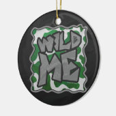 Wild me Koe Groene en Witte Druk Keramisch Ornament (Links)