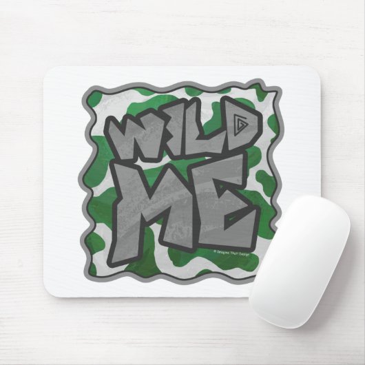 Wild me Koe Groene en Witte Druk Muismat (Met muis)