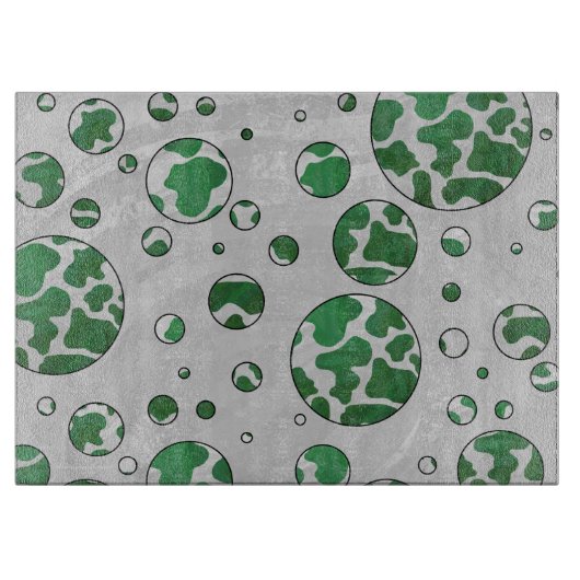 Wild me Koe Groene en Witte Druk Snijplank (Voorkant)