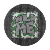 Wild me Koe Groene en Witte Druk Snijplank (Voorkant)
