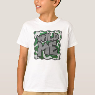 Wild me Koe Groene en Witte Druk T-shirt