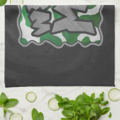 Wild me Koe Groene en Witte Druk Theedoek (Gevouwen)