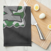 Wild me Koe Groene en Witte Druk Theedoek (Quarter Fold)