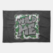 Wild me Koe Groene en Witte Druk Theedoek (Horizontaal)