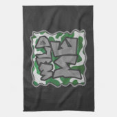 Wild me Koe Groene en Witte Druk Theedoek (Verticaal)