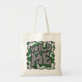 Wild me Koe Groene en Witte Druk Tote Bag (Voorkant)