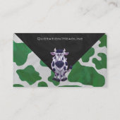Wild me Koe Groene en Witte Druk Visitekaartje (Achterkant)