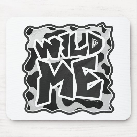 Wild Me Koe Zwart en Wit Muismat (Voorkant)