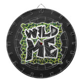 Wild me Leopard Black en Green Design Dartbord (Voorkant)