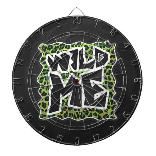 Wild me Leopard Black en Green Design Dartbord (Voorkant)