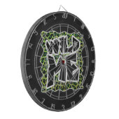 Wild me Leopard Black en Green Design Dartbord (Voorkant Links)