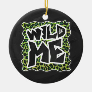 Wild me Leopard Black en Green Design Keramisch Ornament