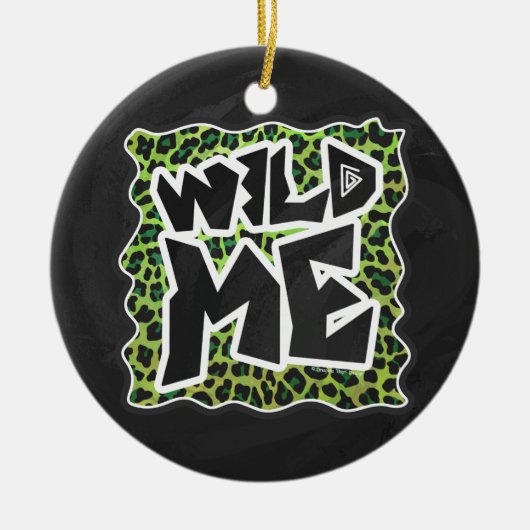 Wild me Leopard Black en Green Design Keramisch Ornament (Voorkant)