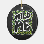 Wild me Leopard Black en Green Design Keramisch Ornament (Links)