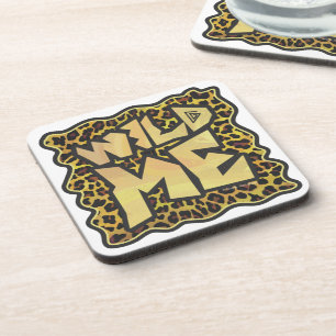 Wild me Leopard Brown and Yellow Print Bier Onderzetter