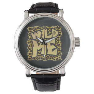 Wild me Leopard Brown and Yellow Print Horloge