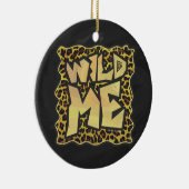 Wild me Leopard Brown and Yellow Print Keramisch Ornament (Rechts)