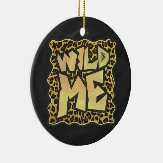 Wild me Leopard Brown and Yellow Print Keramisch Ornament (Rechts)