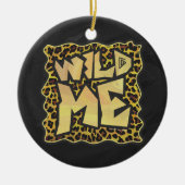 Wild me Leopard Brown and Yellow Print Keramisch Ornament (Voorkant)