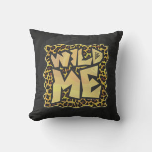Wild me Leopard Brown and Yellow Print Kussen