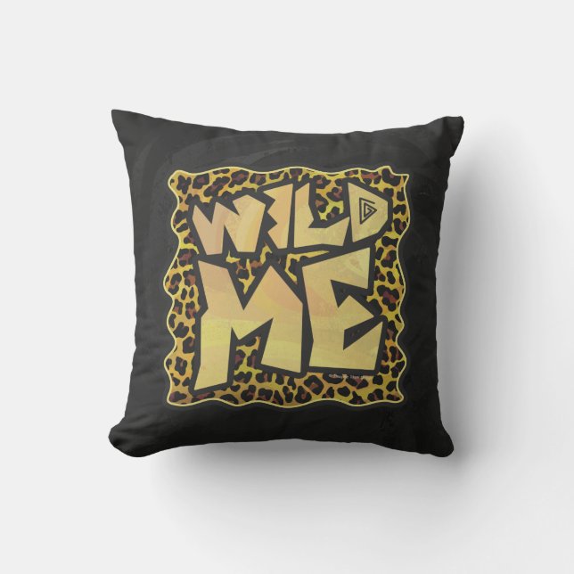Wild me Leopard Brown and Yellow Print Kussen (Voorkant)