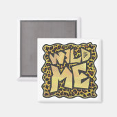 Wild me Leopard Brown and Yellow Print Magneet (Voorkant / Achterkant)