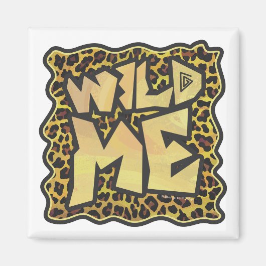 Wild me Leopard Brown and Yellow Print Magneet (Voorkant)