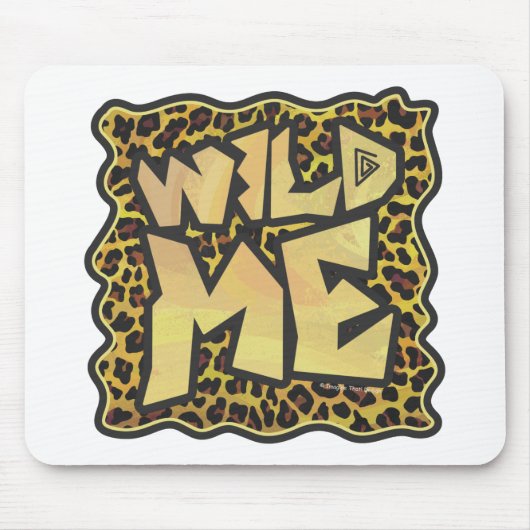Wild me Leopard Brown and Yellow Print Muismat (Voorkant)