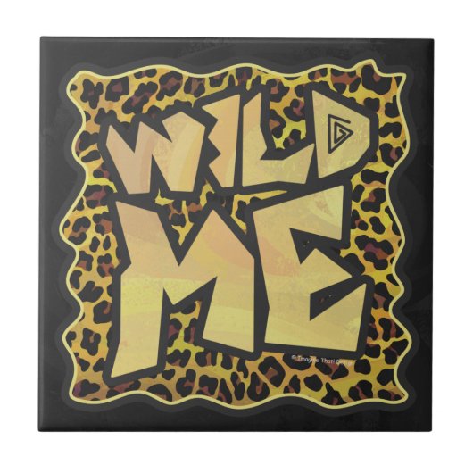 Wild me Leopard Brown and Yellow Print Tegeltje (Voorkant)