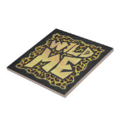 Wild me Leopard Brown and Yellow Print Tegeltje (Zijkant)