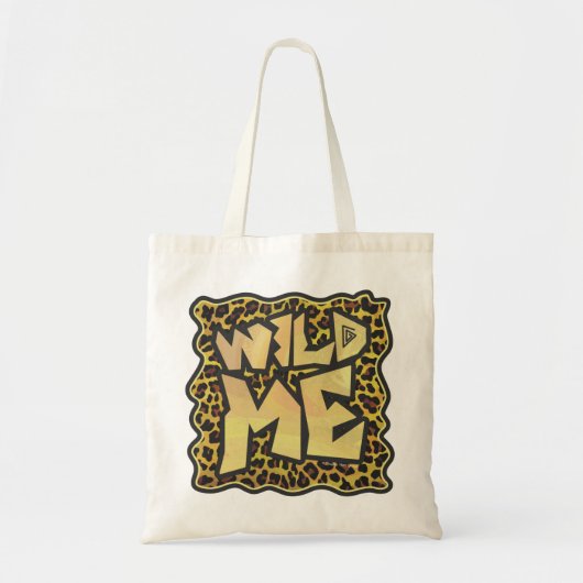 Wild me Leopard Brown and Yellow Print Tote Bag (Voorkant)