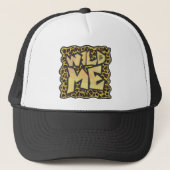 Wild me Leopard Brown and Yellow Print Trucker Pet (Voorkant)